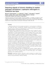 Detecting Signals of Chronic Shedding to Explain Pathogen Persistence: Leptospira Interrogans in California Sea Lions