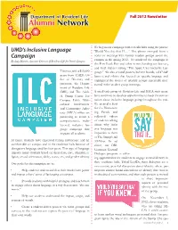 Fall 2012 Newsletter, Alumni Network