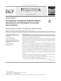 Investigating Correlations Between Defence Mechanisms and Pathological Personality Characteristics