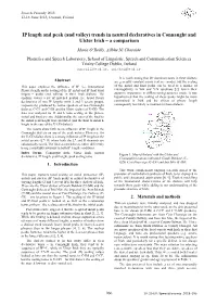 IP Length and Peak (And Valley) Trends in Neutral Declaratives in Connaught and Ulster Irish – a Comparison