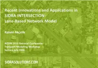 Lane-Based Network Model