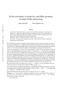 On the Axiomatics of Projective and Affine Geometry in Terms of Line