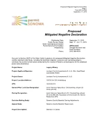 Proposed Mitigated Negative Declaration Page 1 File# UPE18-0035 September 17, 2019