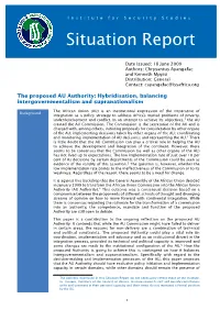 The Proposed AU Authority: Hybridisation, Balancing Intergovernmentalism and Supranationalism