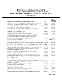 Virginia Landmarks Register National Register Of