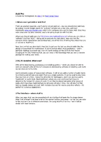Acid Pro a Guide for the Beginner, by Alex C for Boot Camp Clique
