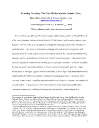 Detecting Doctrines: the Case Method and the Detective Story