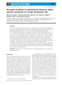 Divergent Evolution in Antiherbivore Defences Within Species Complexes at a Single Amazonian Site