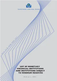 EU List of Mfis 2003