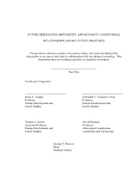 Future Orientation, Impulsivity, and Deviance: Longitudinal