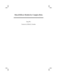 Mixed Effects Models for Complex Data