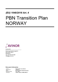 PBN Transition Plan NORWAY