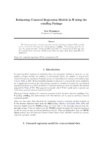 Censored Regression Models in R Using the Censreg Package