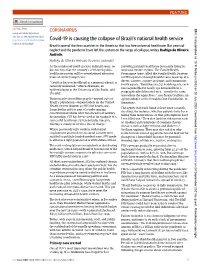Covid-19 Is Causing the Collapse of Brazil's National Health Service