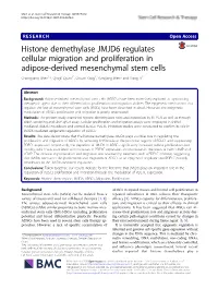 Histone Demethylase JMJD6 Regulates Cellular Migration And