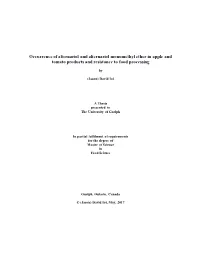Occurrence of Alternariol and Alternariol Monomethyl Ether in Apple and Tomato Products and Resistance to Food Processing