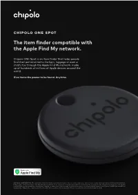 The Item Finder Compatible with the Apple Find My Network