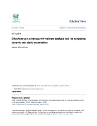 A Transparent Malware Analysis Tool for Integrating Dynamic and Static Examination