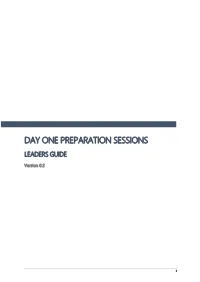 Day One Preparation Sessions Leaders Guide
