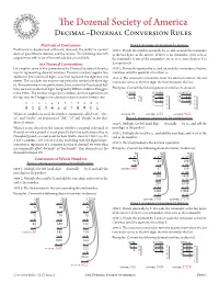 Decimal-Dozenal Conversion Rules