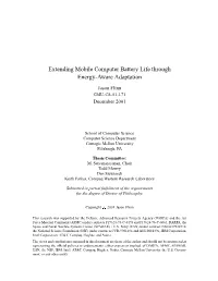 Extending Mobile Computer Battery Life Through Energy-Aware Adaptation