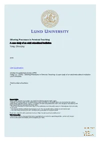 Othering Processes in Feminist Teaching a Case Study of an Adult Educational Institution Yang, Chia-Ling