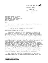 Sir: the Purpose and Intent of This Measure Is to Prohibit