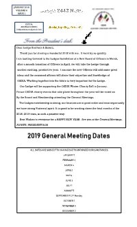 Your Text Here 2019 General Meeting Dates