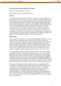 1 False Memories and Real Epistemic Problems Steven D. Brown, University of Leicester Paula Reavey, London South Bank Univers