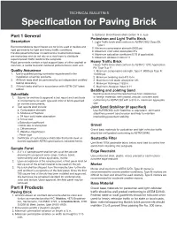 Tech Bulletin 5 Specifications for Paving Brick