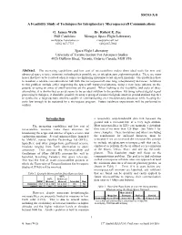 A Feasibility Study of Techniques for Interplanetary Microspacecraft Communications