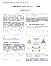 An Introduction to Tetryonic Theory