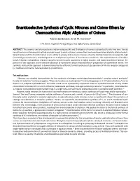 Enantioselective Synthesis of Cyclic Nitrones and Oxime Ethers by Chemoselective Allylic Alkylation of Oximes