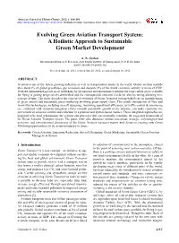Evolving Green Aviation Transport System: a Hoilistic Approah to Sustainable Green Market Development