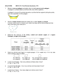 Final Exam Review Questions with Solutions