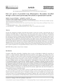 Four New Species of Parasitoid Wasp (Hymenoptera: Braconidae) Described Through a Citizen Science Partnership with Schools in Regional South Australia
