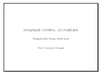 Nonlinear Control - an Overview