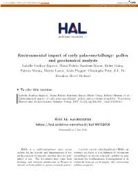 Pollen and Geochemical Analysis