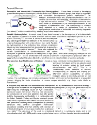 Research Summary Reversible and Irreversible Chemoselective Bioconjugation