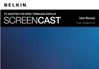 Screencast TV Adapter for Intel Wireless Display