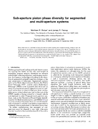 Sub-Aperture Piston Phase Diversity for Segmented and Multi-Aperture Systems