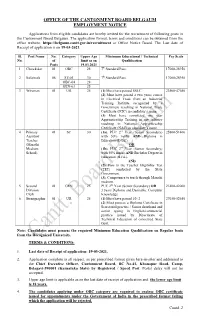 Application Format, Terms and Conditions Can Be Obtained from the Office Website: Or Office Notice Board