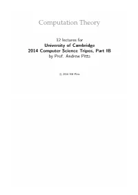 Computation Theory