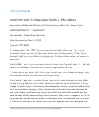 Interview with Ambassador Keith L. Wauchope