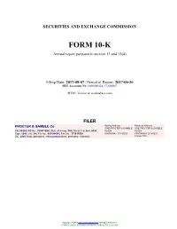 PROCTER & GAMBLE Co Form 10-K Annual Report Filed 2017-08-07