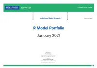 R Model Portfolio January 2021