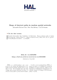 Shape of Shortest Paths in Random Spatial Networks Alexander Kartun-Giles, Marc Barthelemy, Carl Dettmann