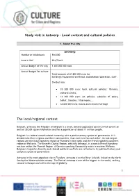 Study Visit in Antwerp – Local Context and Cultural Policies