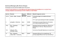 Summary of Emergency Bus Service Changes Passengers Should Check