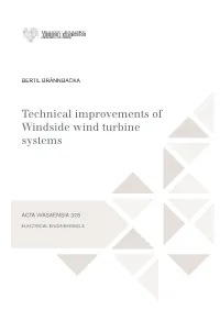 Technical Improvements of Windside Wind Turbine Systems